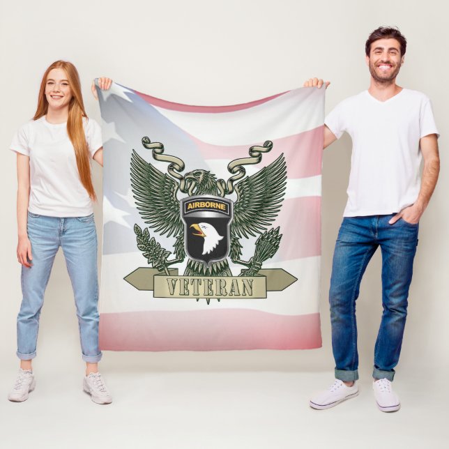 101st Airborne Division Veteran Fleece Blanket (In Situ)