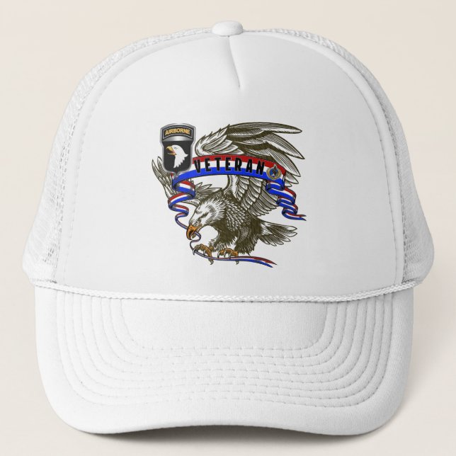 101st Airborne Division Veteran Trucker Hat (Front)