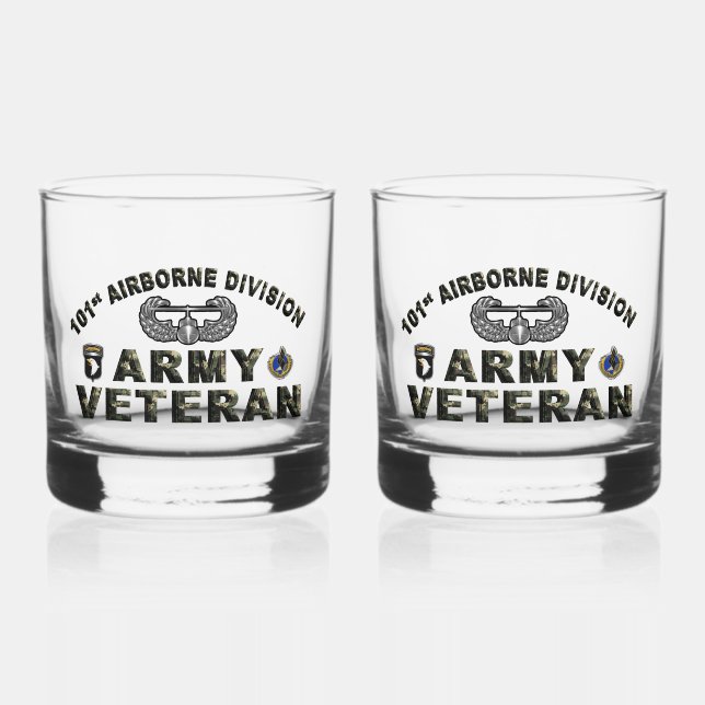 101st Airborne Division Veteran Whiskey Glass (Front)