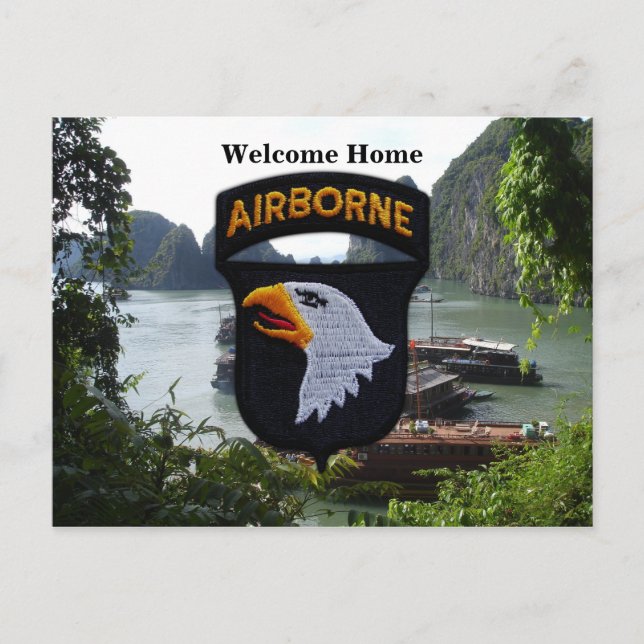 101st airborne division vietnam nam patch postcard (Front)