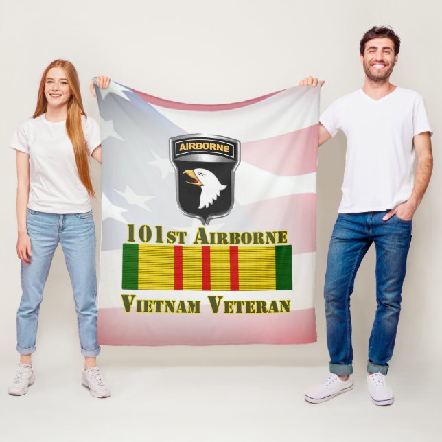 101st Airborne Division Vietnam Veteran Fleece Blanket (In Situ)