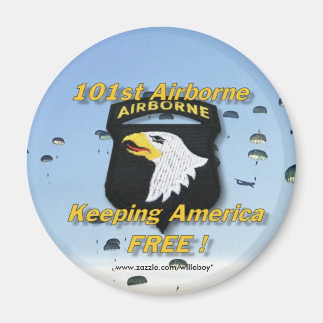 101st airborne fridge magnet patch army son wife (Front)