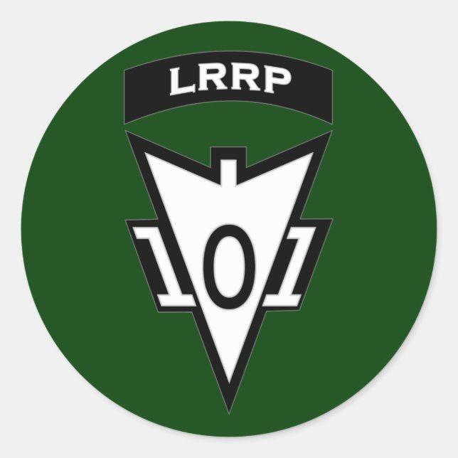 101st Airborne LRRP Recondo pocket patch Classic Round Sticker (Front)