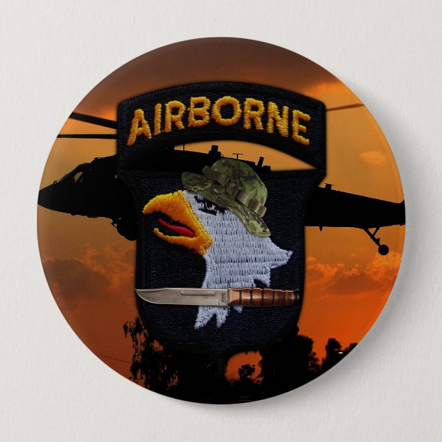 101st airborne screaming eagles veterans vets 10 cm round badge (Front)