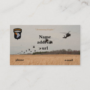 101st airborne screaming eagles vets patch business card
