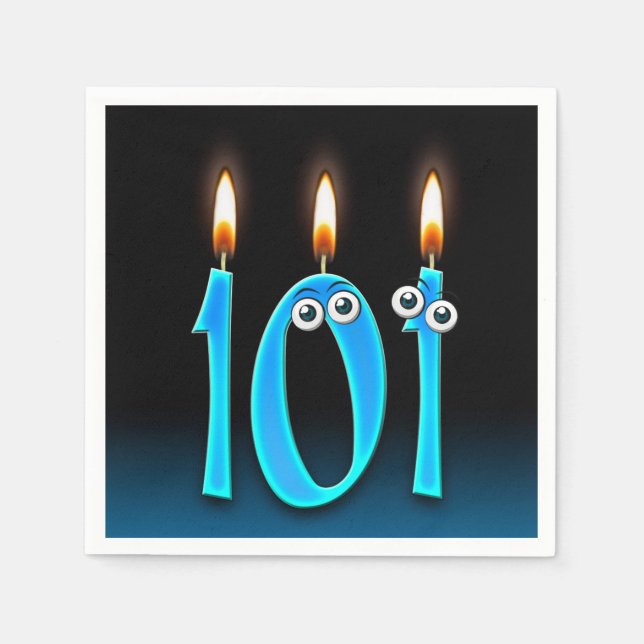 101st birthday candle with eyeballs napkin (Front)