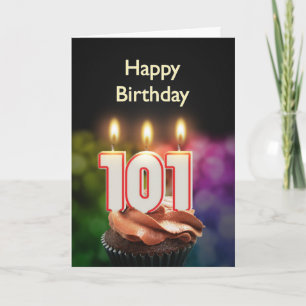 101st Birthday card with Candles