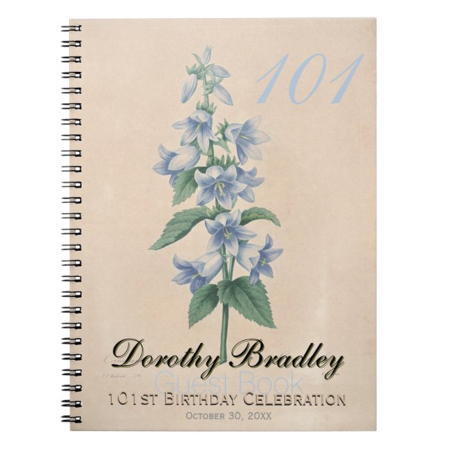 101st Birthday Celebration Botanical Guest Book (Front)