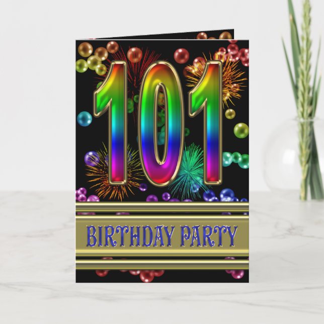 101st Birthday party Invitation (Front)