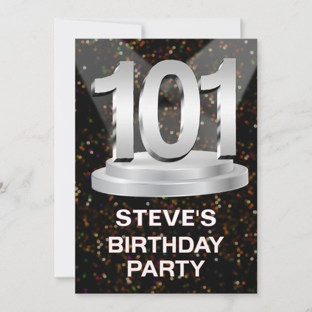 101st Birthday Party Invitation Add a Name (Front)