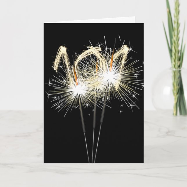 101st Birthday Sparklers on Black Card (Front)