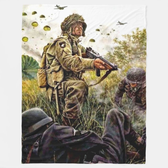 101st PARATROOPER Fleece Blanket (Front)