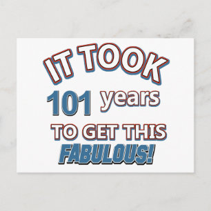 101st year birthday designs postcard