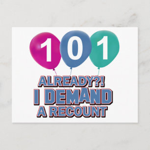 101st year old birthday designs postcard