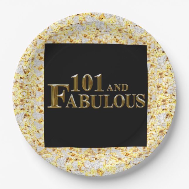 101th Birthday  Paper Plate (Front)