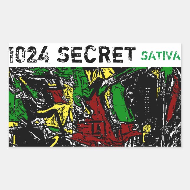1024 SECRET SATIVA RECTANGULAR STICKER (Front)