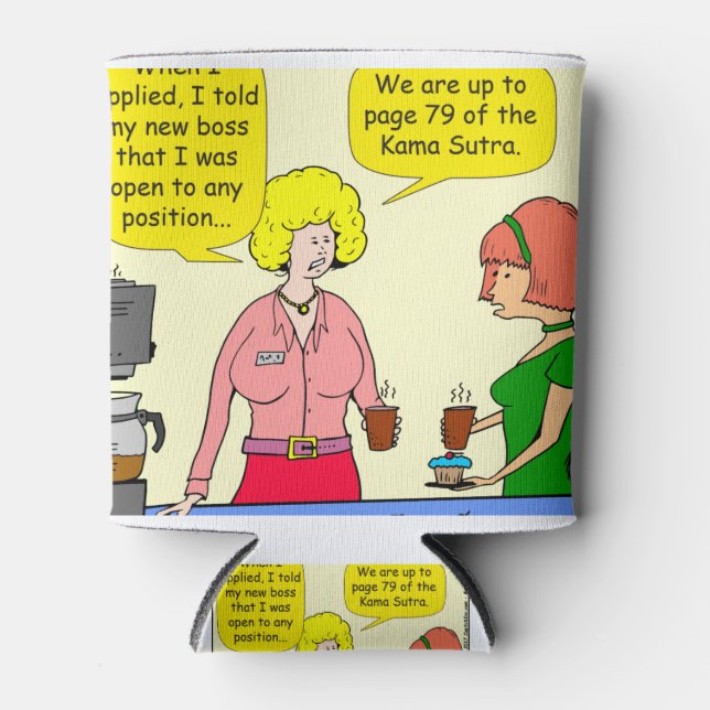 1029 79 positions of Kama Sutra cartoon Can Cooler (Front)