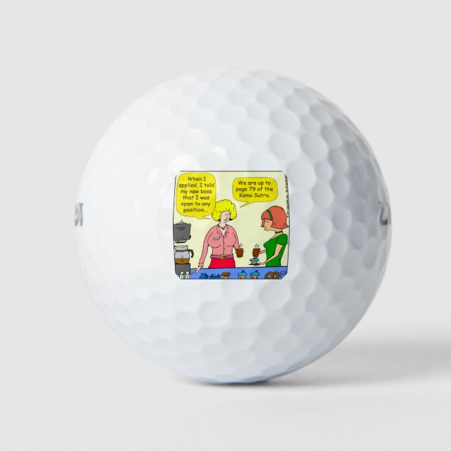 1029 79 positions of Kama Sutra cartoon Golf Balls (Front)