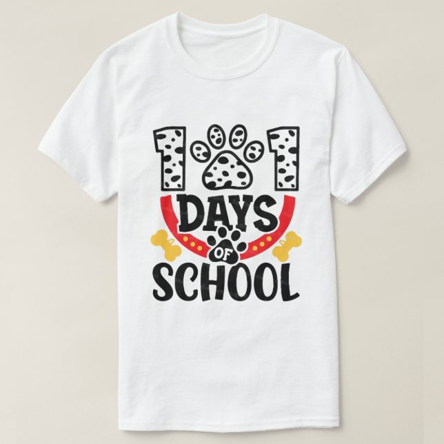 102 Days School Today 100 Days Smarter Dalmatian D T-Shirt (Design Front)
