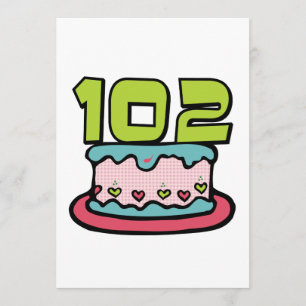 102 Year Old Birthday Cake Card