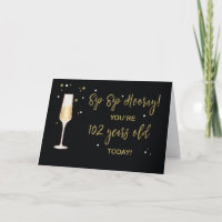 102 Year Old Birthday Champagne Gold Glitter