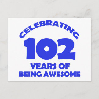 102 years old birthday designs postcard
