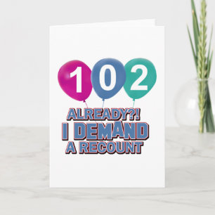 102nd birthday designs card