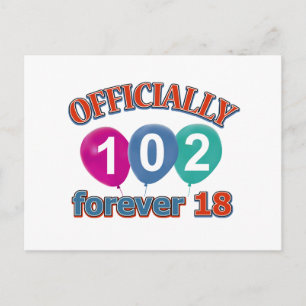102nd birthday designs postcard