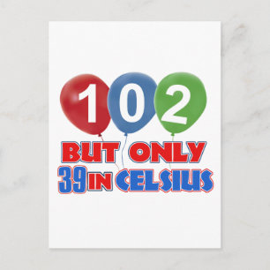 102nd birthday designs postcard