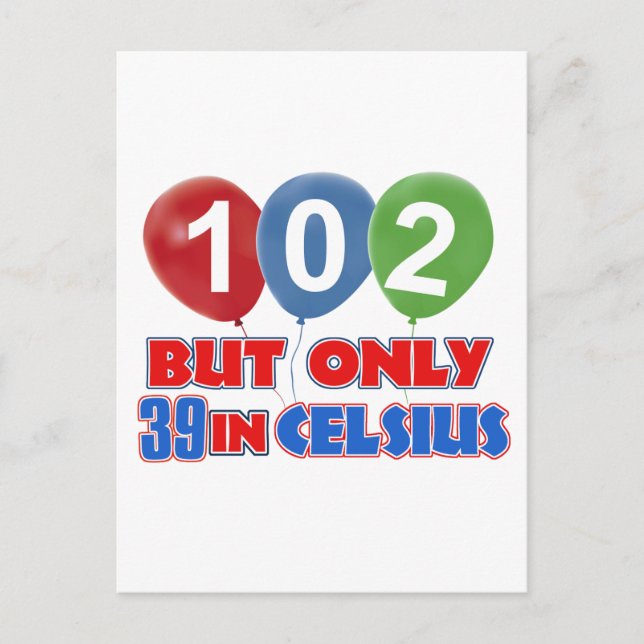 102nd birthday designs postcard (Front)