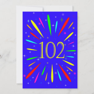 102nd Birthday Party Invitation Explosion 