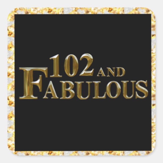 102nd Birthday  Square Sticker (Front)