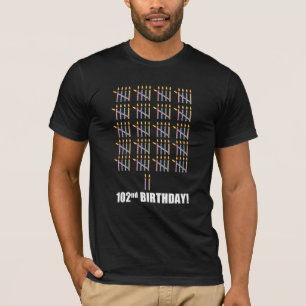 102nd Birthday T-Shirt with Candles