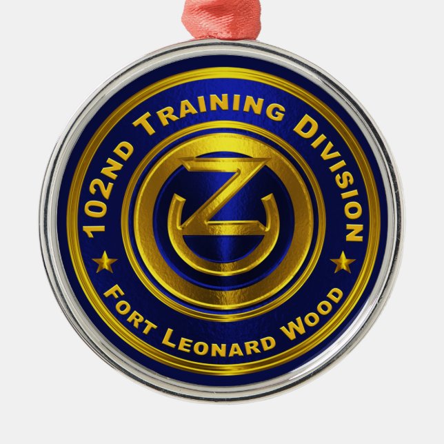 102nd Training Division Christmas  Metal Tree Decoration (Front)