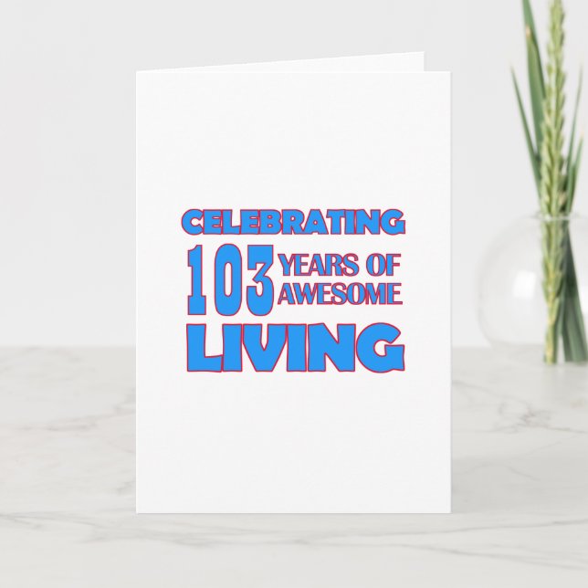 103 years old birthday designs card (Front)