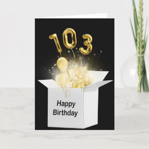 103rd Birthday Balloons In White Box    Card