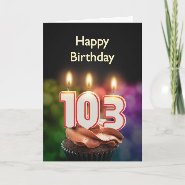 103rd Birthday card with Candles (Front)