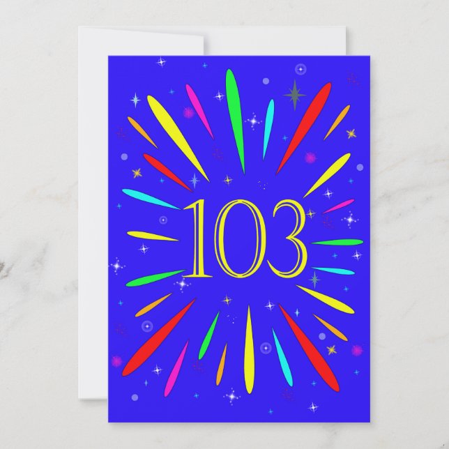 103rd Birthday Party Invitation Explosion  (Front)