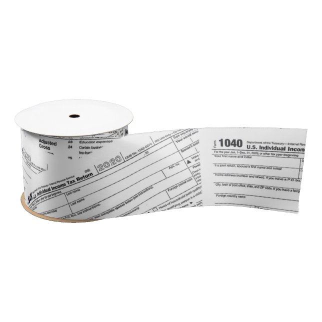 1040 Income Tax Forms Satin Ribbon (Spool)
