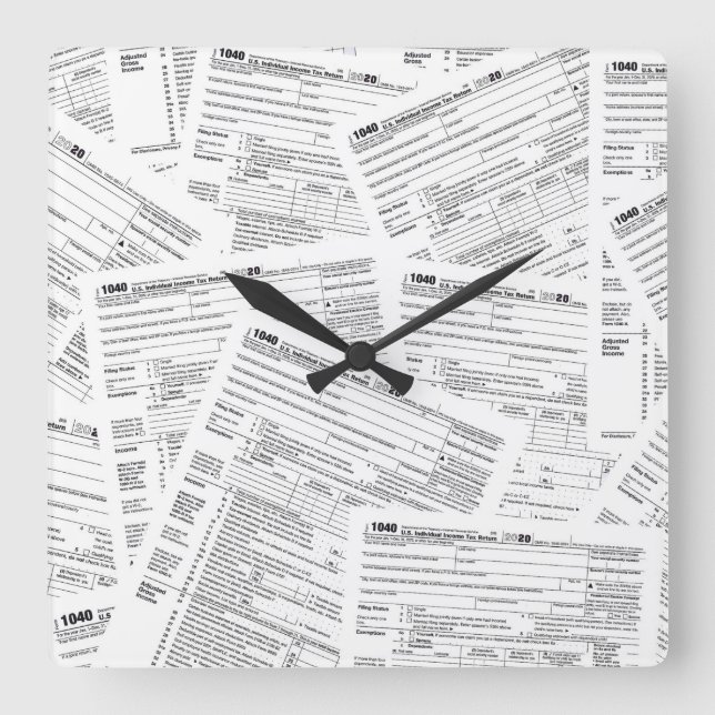 1040 Tax forms for 2020 Square Wall Clock (Front)