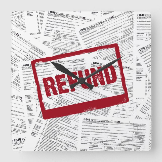 1040 Tax forms for 2020 Square Wall Clock (Front)