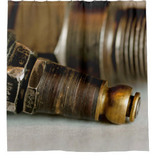 1044 Spark Plug Shower Curtain