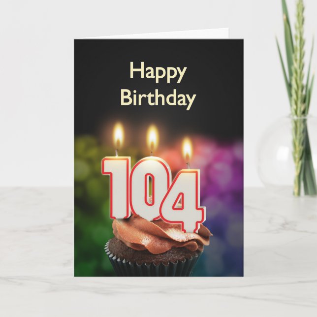 104th Birthday card with Candles (Front)