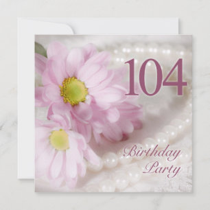 104th Birthday party invitation with daisies