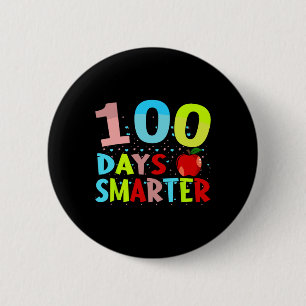 105 Days Smarter Teacher Or Student 100th Day Of S 6 Cm Round Badge