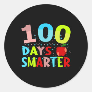105 Days Smarter Teacher Or Student 100th Day Of S Classic Round Sticker