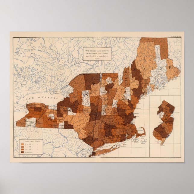 105 Diphtheria, croup NY, NJ, New England Poster (Front)