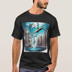 105 Dolphins Underwater City 19 Gift For Dolphin L T-Shirt