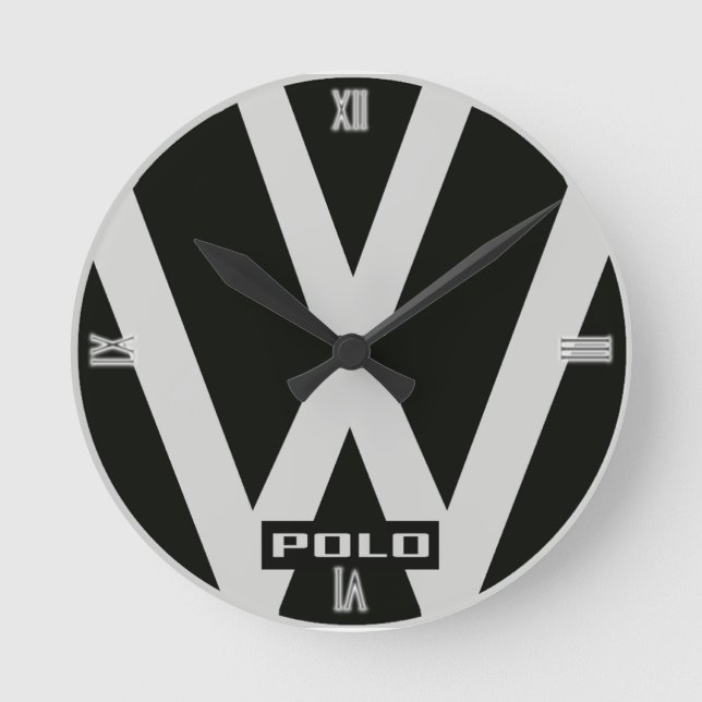 105 VW Polo Logo Accessories Watches Round Clock (Front)