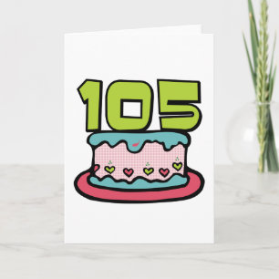 105 Year old Birthday Cake Card